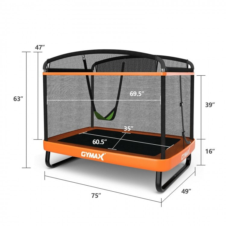 6 Feet Kids Entertaining Trampoline with Swing Safety Fence *UNASSEMBLED/IN BOX* -