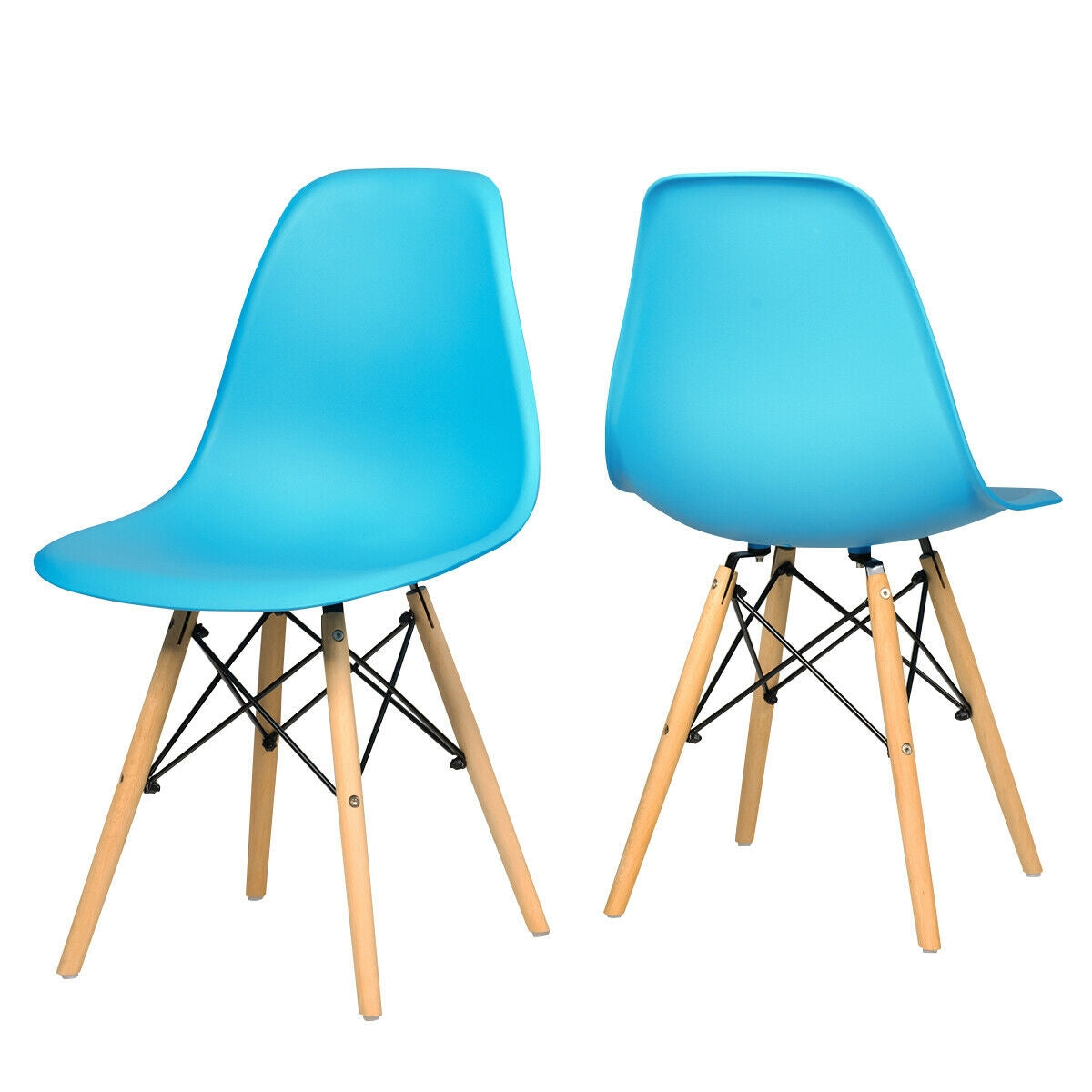 Set of 2 Mid-Century Modern DSW Dining Side Chair-White