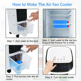 Evaporative Portable Air Cooler Fan Humidifier with Remote Control for Home and Office (Not an A/C)