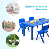 *CLEARANCEL* - 7-Piece Plastic Kids Chairs and Table - Blue (Scratch and Dent)