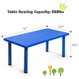 Kids Plastic Rectangular Learn and Play Table-Blue (Scratch and Dent)