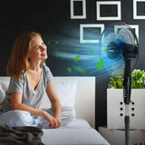 18 Inch Adjustable Height Fan with Quiet Oscillating Stand for Home and Office