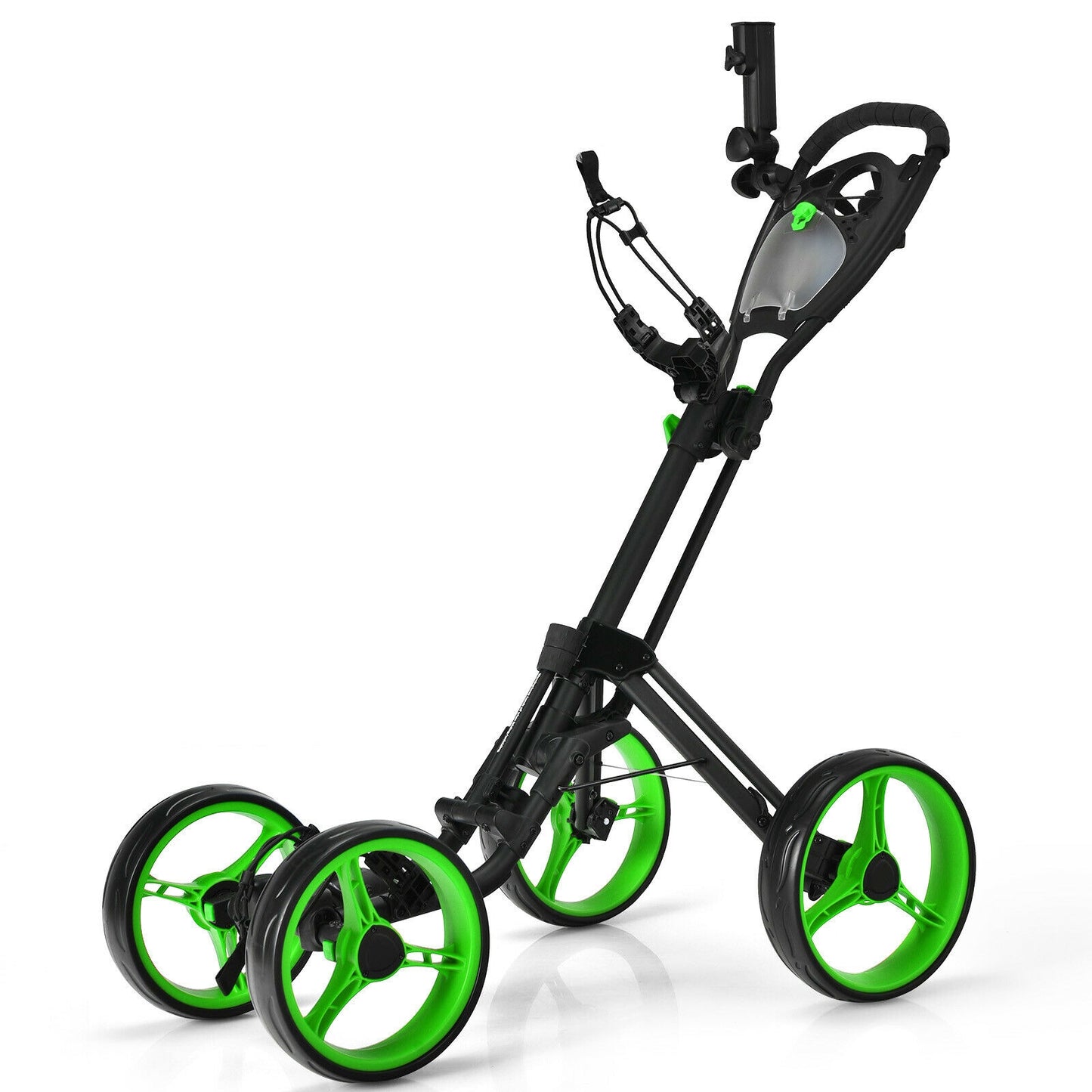 Folding 4 Wheels Golf Push Cart W/Brake Scoreboard Adjustable Handle