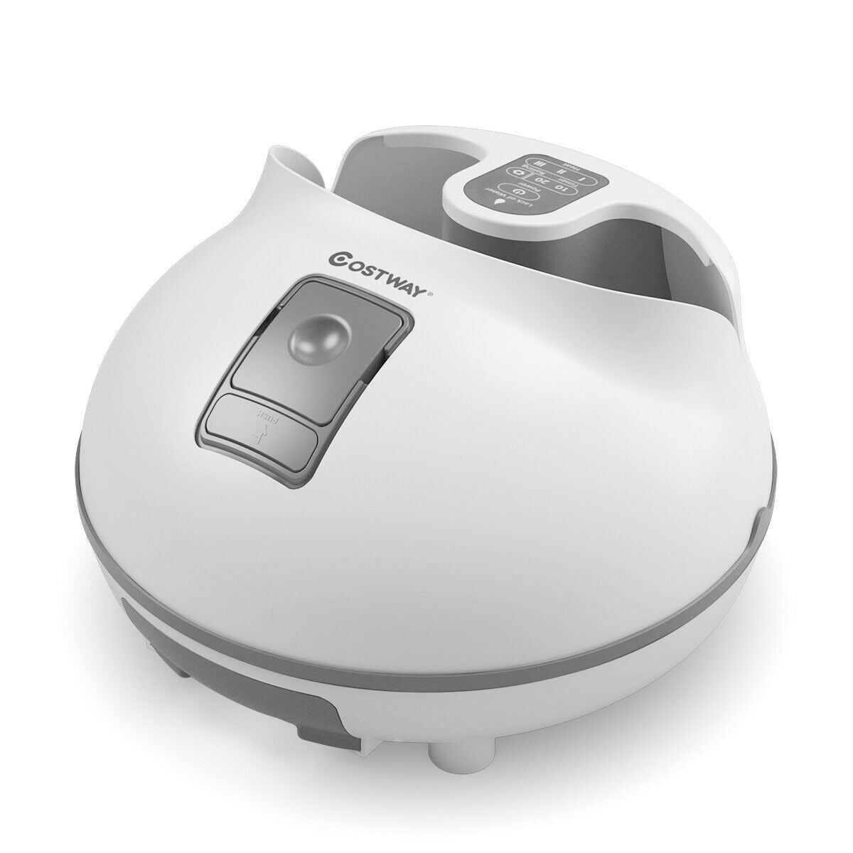 Steam Foot Spa Bath Massager Foot Sauna Care with Heating Timer Electric Rollers-White/Grey