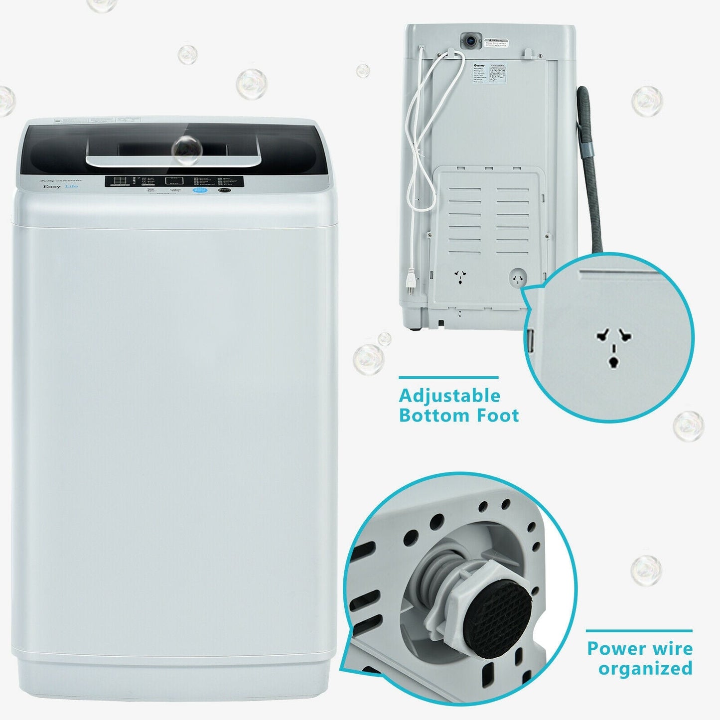 8.8 lbs Portable Full-Automatic Washing Machine with Drain Pump (Marks on Outside due to Shipping)