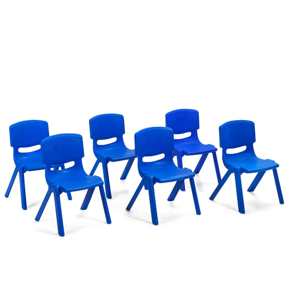 *SPECIAL* - 6-pack Kids Plastic Stackable Classroom Chairs-Blue