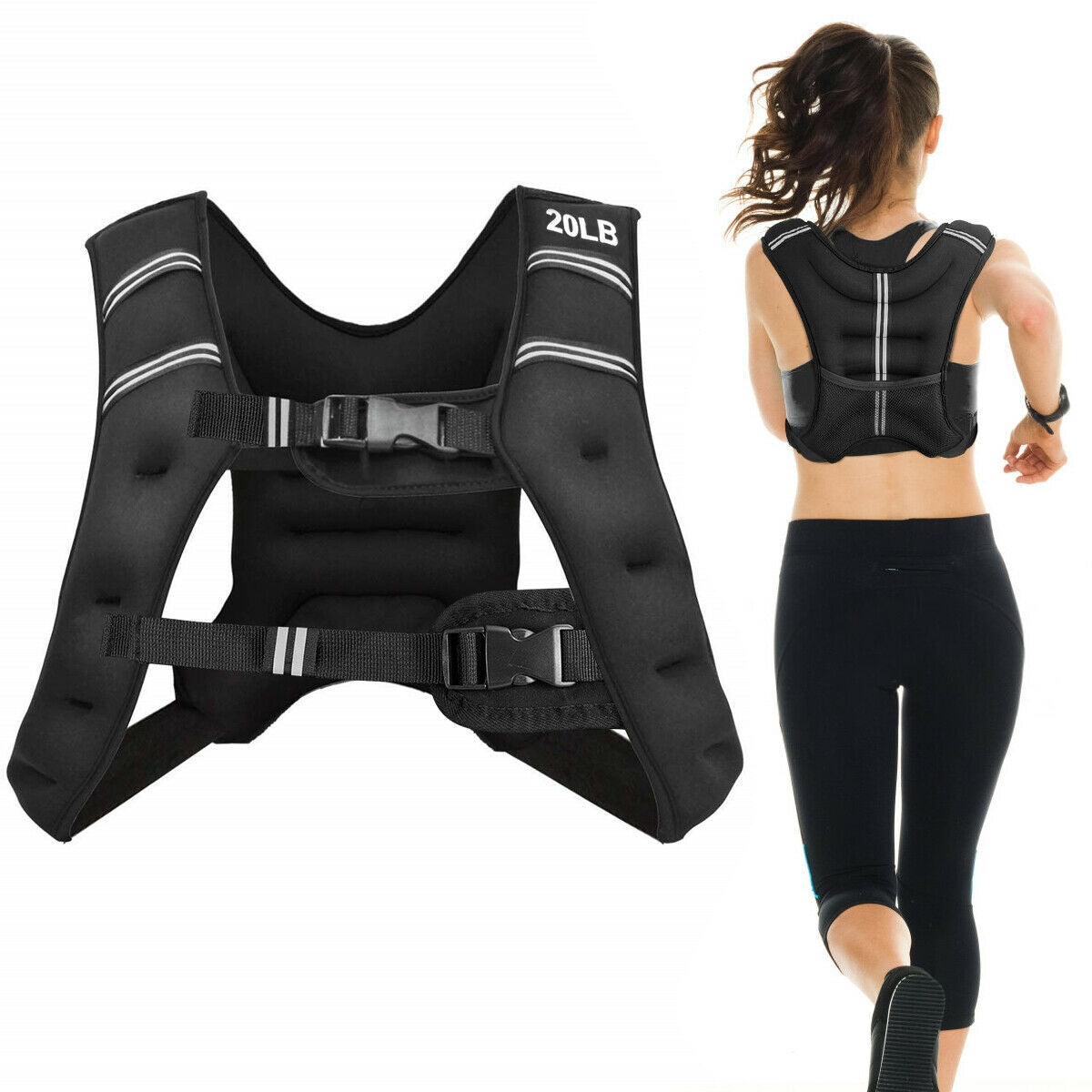 20 lbs Training Weight Vest Workout Equipment with Adjustable Buckles