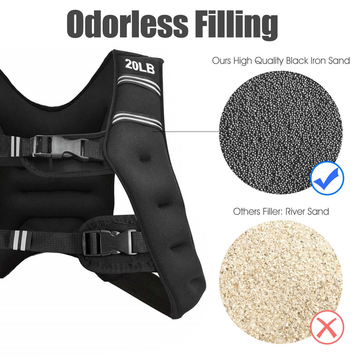 20 lbs Training Weight Vest Workout Equipment with Adjustable Buckles
