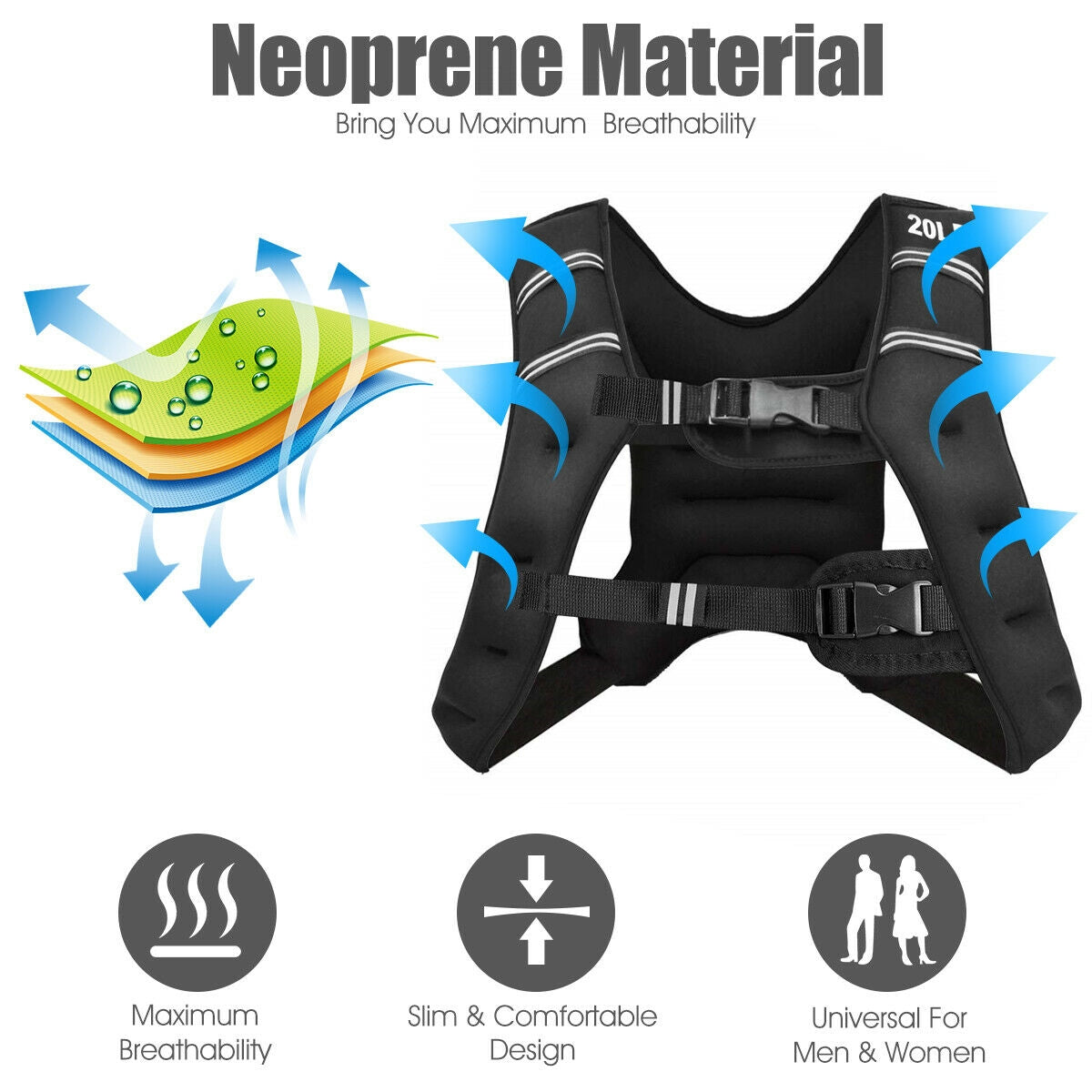 20 lbs Training Weight Vest Workout Equipment with Adjustable Buckles