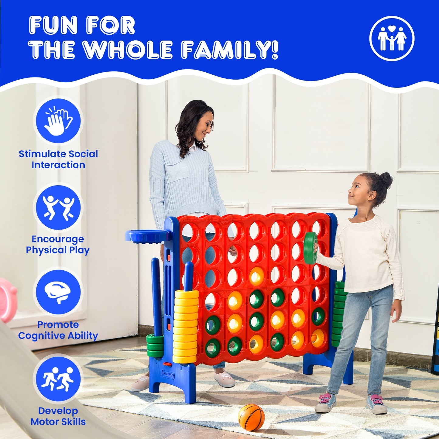 SPECIAL, 2.5 ` 4-to-Score  Game Set, damaged part but functions, please see Description, 1 box unassembled