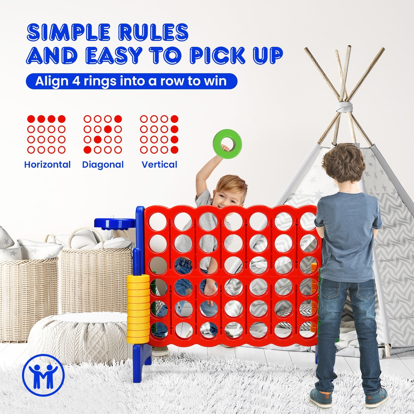 SPECIAL, 2.5 ` 4-to-Score  Game Set, damaged part but functions, please see Description, 1 box unassembled