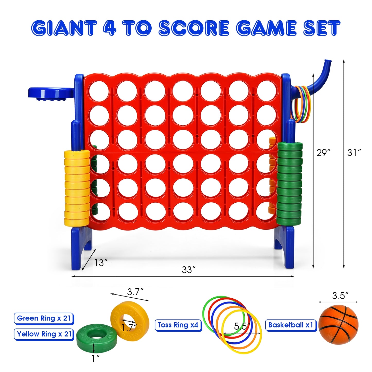 SPECIAL, 2.5 ` 4-to-Score  Game Set, damaged part but functions, please see Description, 1 box unassembled