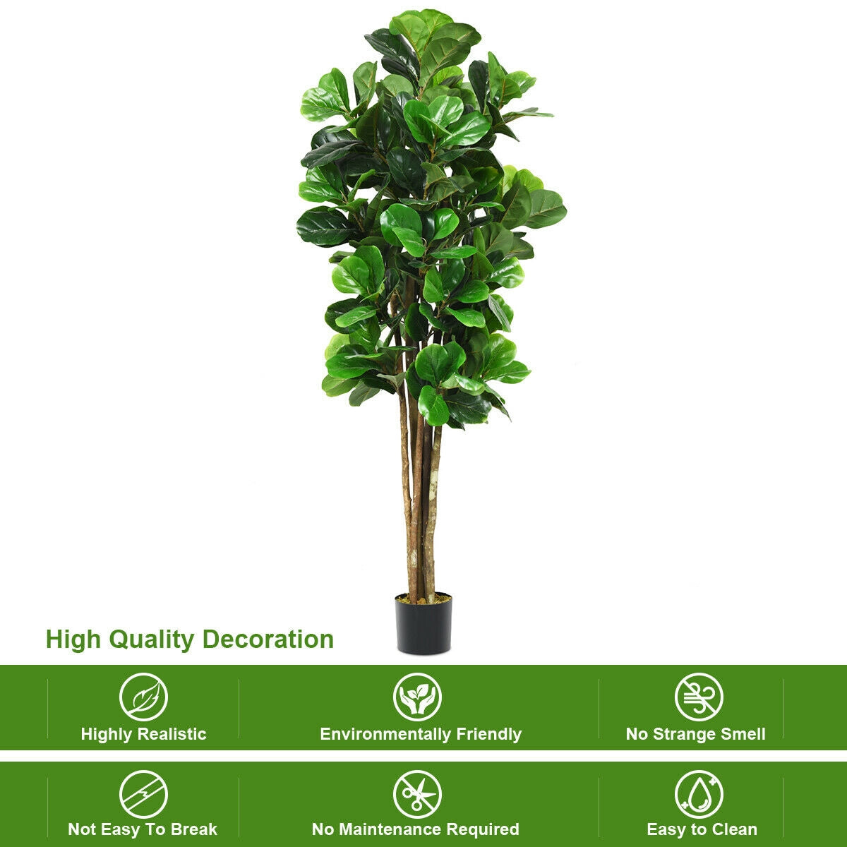 6-Foot Artificial Indoor-Outdoor Home Decorative Planter