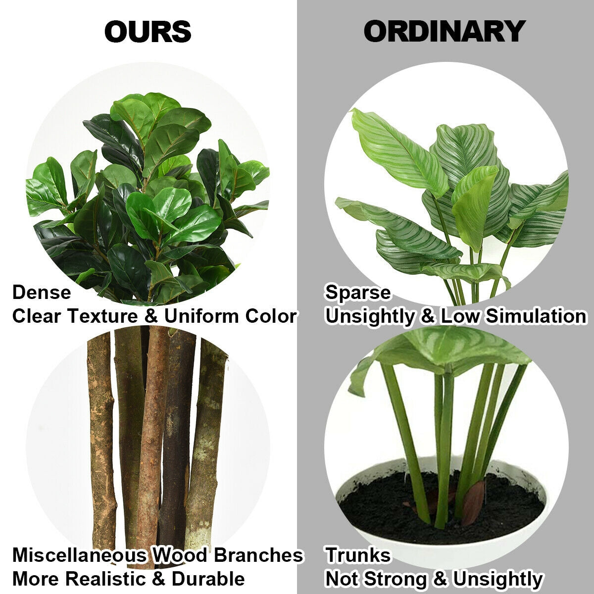 6-Foot Artificial Indoor-Outdoor Home Decorative Planter