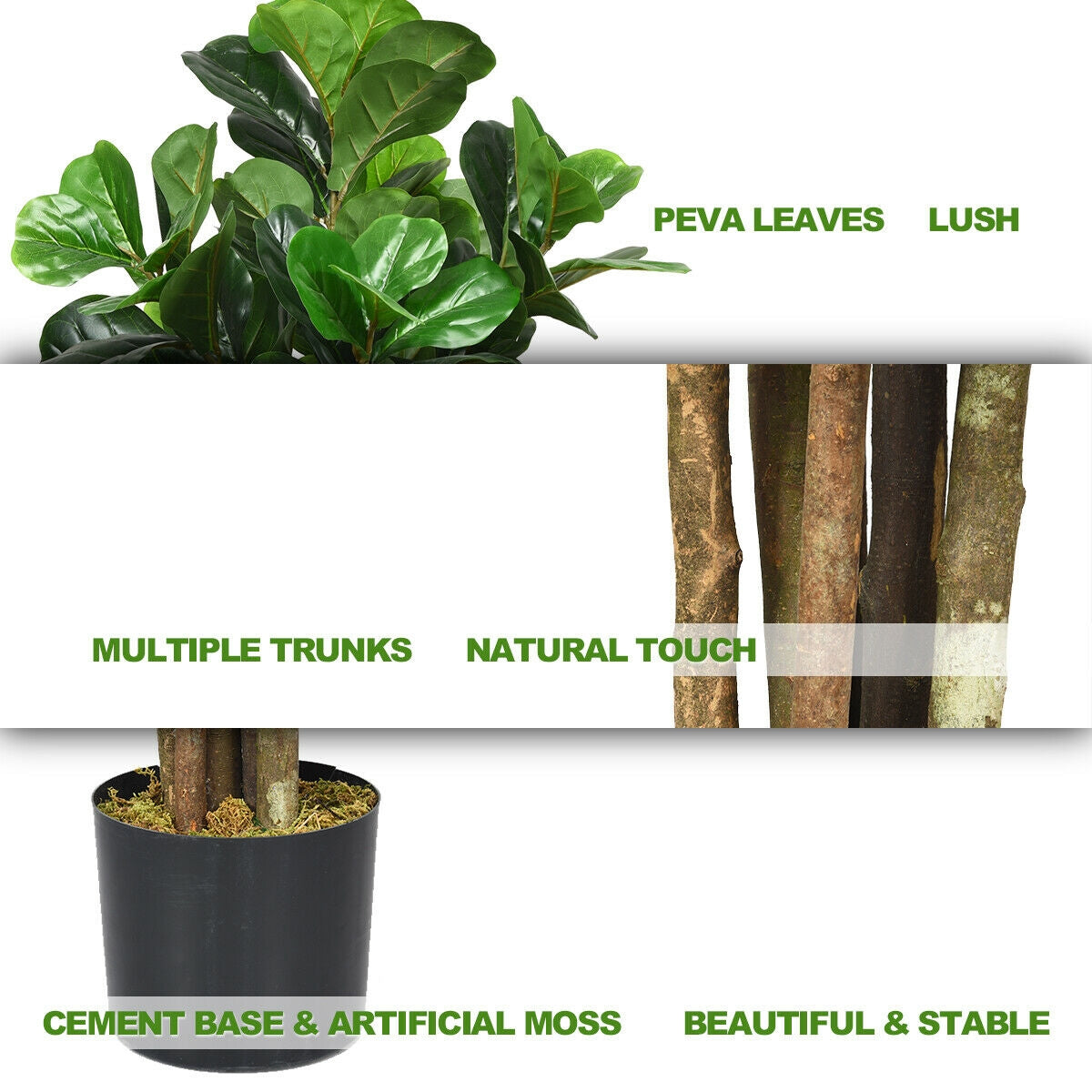 6-Foot Artificial Indoor-Outdoor Home Decorative Planter