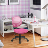 Low-back Computer Task Office Desk Chair with Swivel Casters-Pink