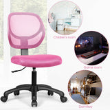 Low-back Computer Task Office Desk Chair with Swivel Casters-Pink