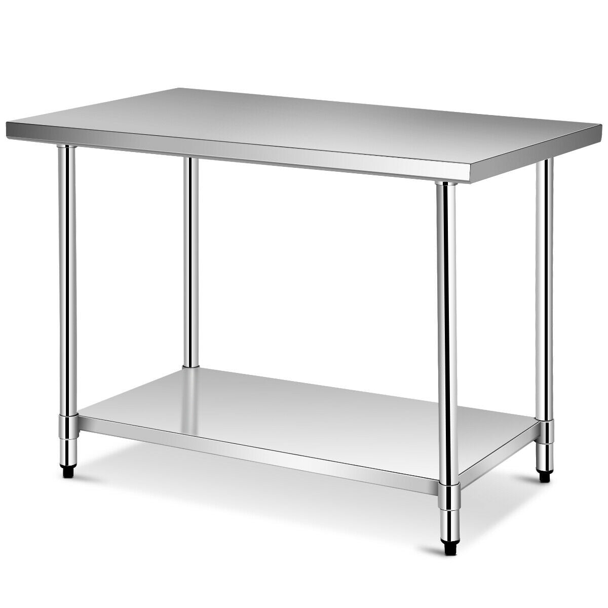 30 x 48 Inch Stainless Steel Food Preparation Kitchen Table ASSEMBLED