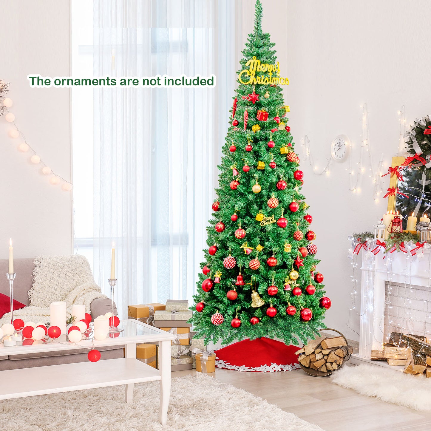 Artificial National Foot Kingswood Fir Pencil Christmas Tree-7.5 ft, ASSEMBLED, FINAL SALE