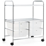 4 Drawers Shelves Rolling Storage Cart Rack-Clear