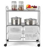 4 Drawers Shelves Rolling Storage Cart Rack-Clear