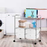 4 Drawers Shelves Rolling Storage Cart Rack-Clear