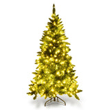 Pre-Lit Artificial Half National Christmas Tree with 8 Flash Modes-5 ft