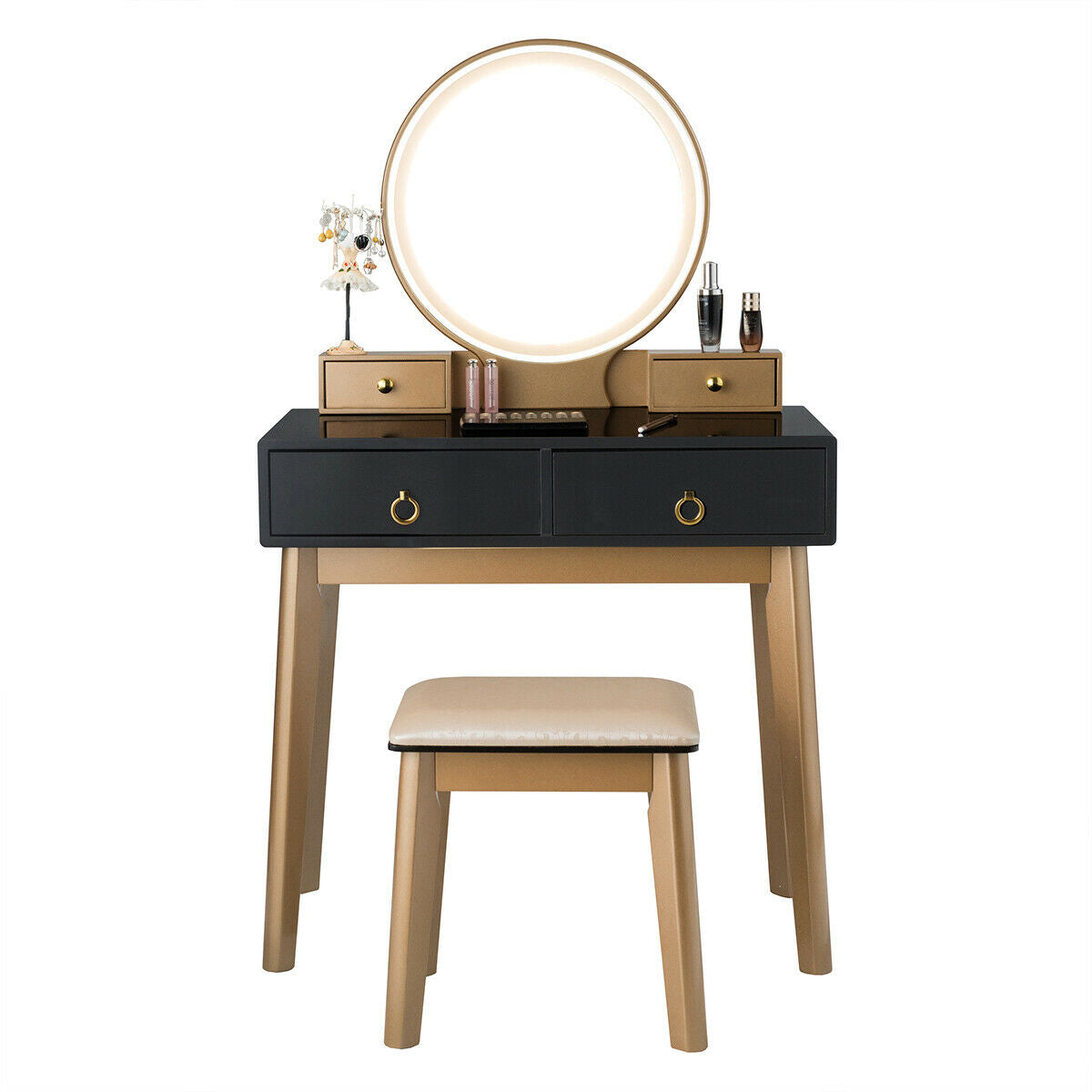 Makeup Vanity Table Set 3 Color Lighting Dressing Table-Black -  Scratch and Dent