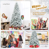 9 Feet Artificial Christmas Tree with Premium Snow Flocked Hinged