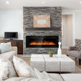 50 Inch Recessed Ultra Thin Electric Fireplace with Timer