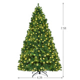 7.5 Feet PVC Artificial Christmas Tree with LED Lights-7.5 ft