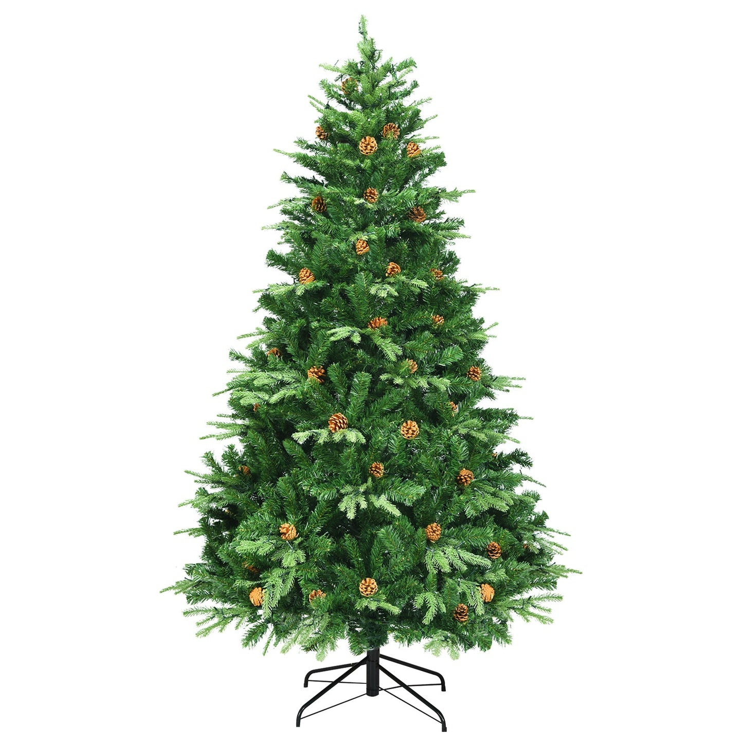 Artificial Christmas Tree with LED Lights and Pine Cones-7' ASSEMBLED, FINAL SALE