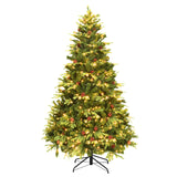 Artificial Christmas Tree with LED Lights and Pine Cones-7'