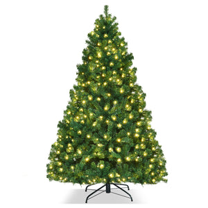 7 Feet PVC Artificial Christmas Tree with LED Lights-7 ft