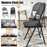 6 Pack Folding Chairs Portable Padded Office Kitchen Dining Chairs-Black (1 Box)