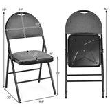 6 Pack Folding Chairs Portable Padded Office Kitchen Dining Chairs-Black (1 Box)