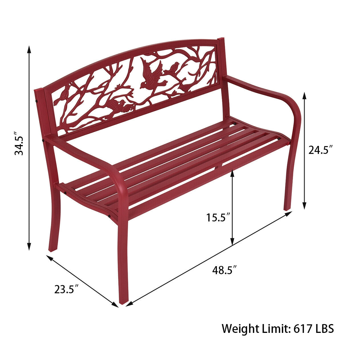 Patio Garden Bench Park Yard Outdoor Furniture, Fully Assembled