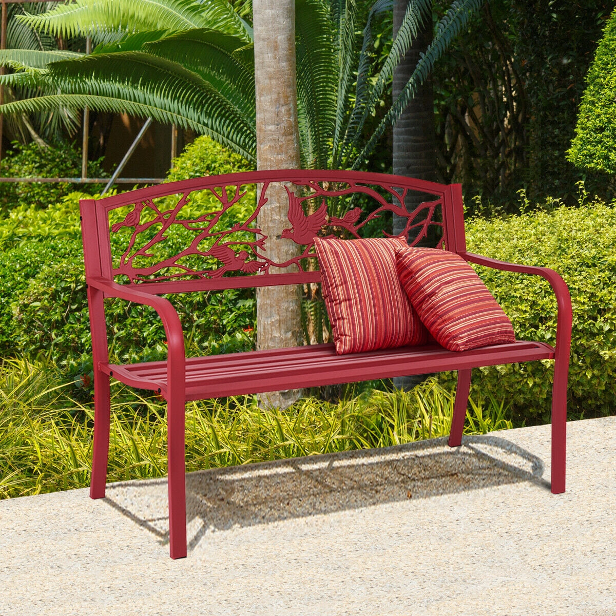 Patio Garden Bench Park Yard Outdoor Furniture, Fully Assembled