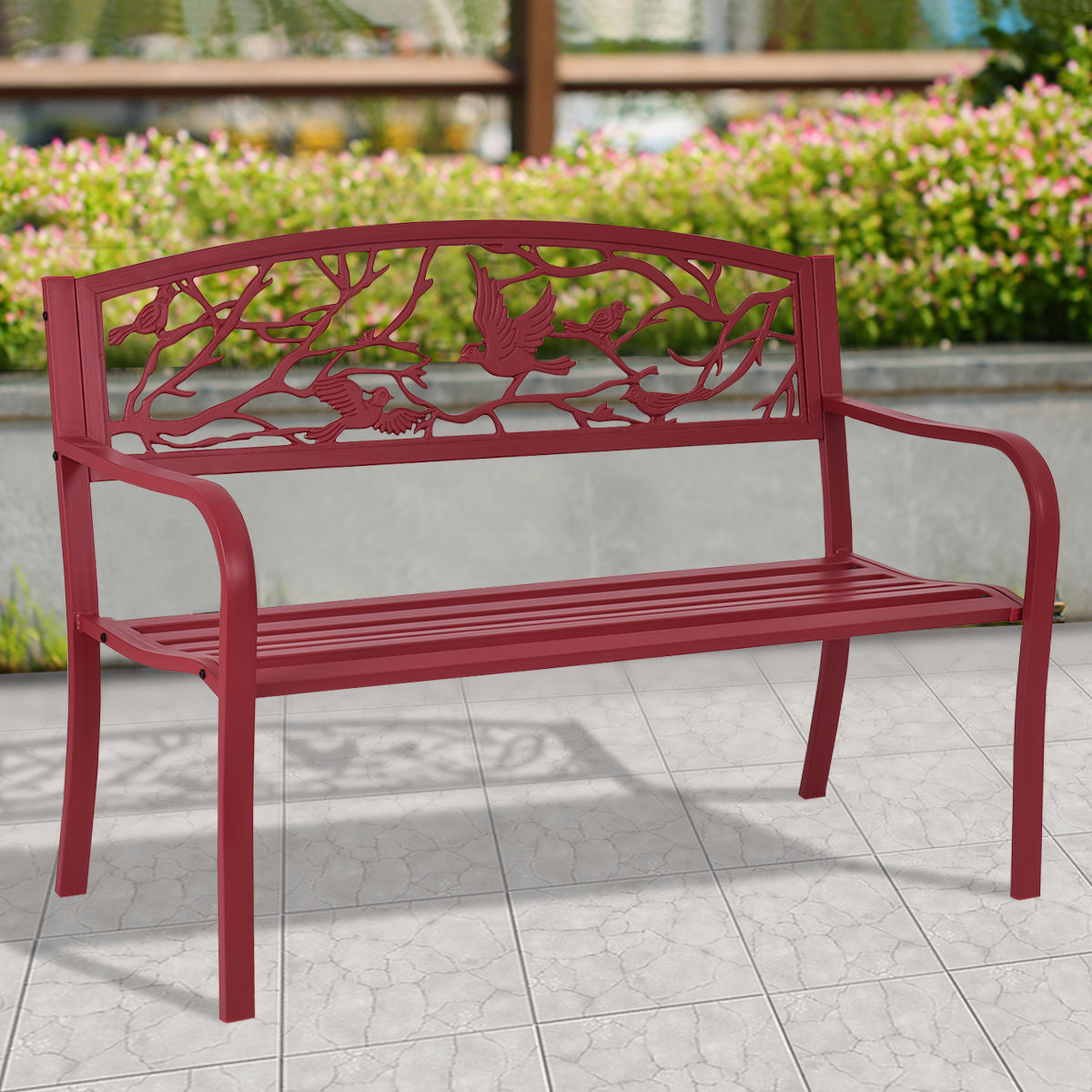 Patio Garden Bench Park Yard Outdoor Furniture, Fully Assembled