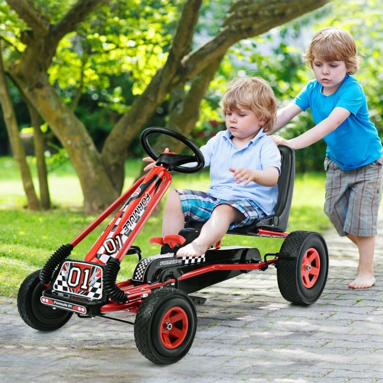 4 Wheels Kids Ride On Pedal Powered Bike Go Kart Racer, assembled