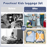 2 Pieces 12 Inch and 16 Inch Kids Carry on Suitcase Rolling Backpack School Luggage Set