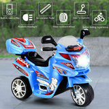 6V Powered 3 Wheels Kids Electric Ride-on Toy Motorcycle-Blue (1 Box Unassembled)