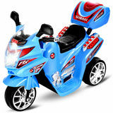 6V Powered 3 Wheels Kids Electric Ride-on Toy Motorcycle-Blue (1 Box Unassembled)