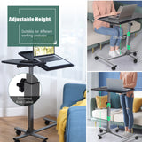 Adjustable Angle Height Rolling Laptop Table (1 Box, Unassembled)