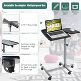 Adjustable Angle Height Rolling Laptop Table (1 Box, Unassembled)