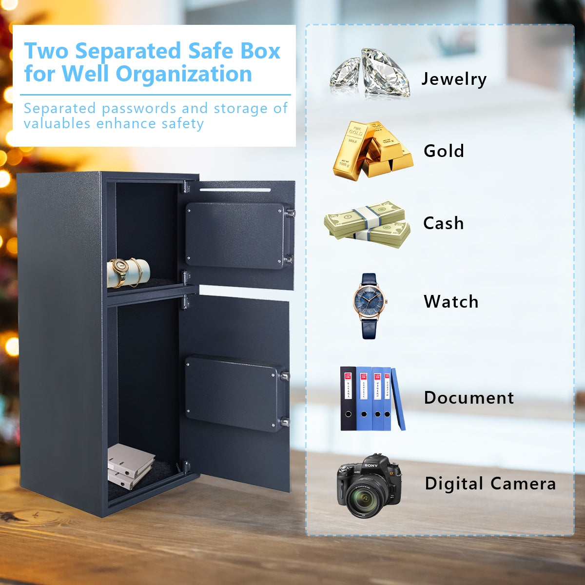 SPECIAL, Digital Safe Box with 2 Doors plus keys
