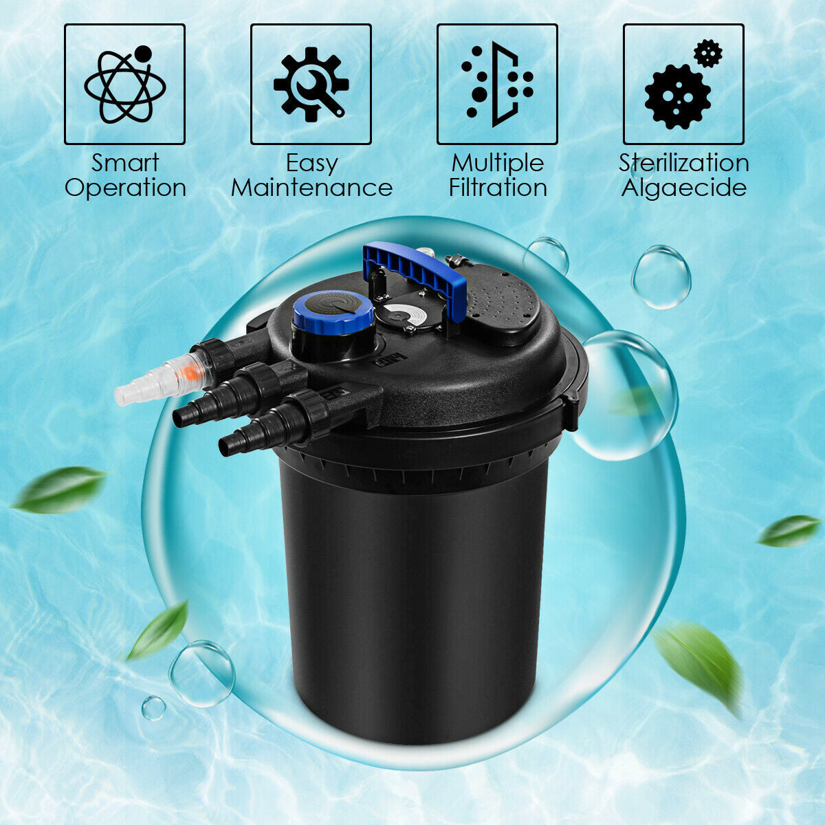 4000 Gallons Pond Pressure Bio Filter with 13W UV Light, FILTER NOT A PUMP
