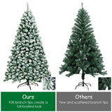 6 Feet Pre-Lit Premium Snow Flocked Hinged Artificial Christmas Tree