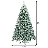 6 Feet Pre-Lit Premium Snow Flocked Hinged Artificial Christmas Tree