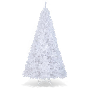 8 ft White Christmas Tree with Solid Metal Stand-8 ft